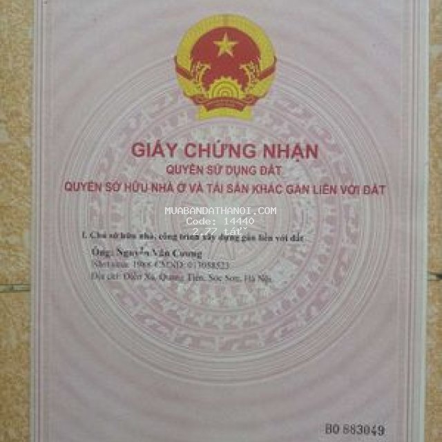 Bán đất thổ cư 198m2