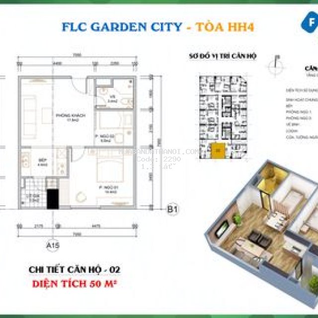 Cần bán căn 50m² 2pn tại flc garden city - đại mỗ