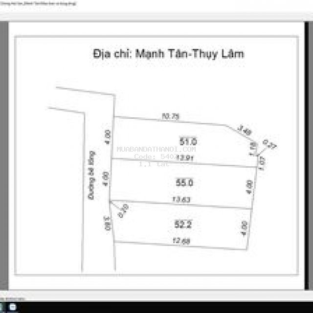 Chính chủ bán 51m đất mạnh tân thụy lâm