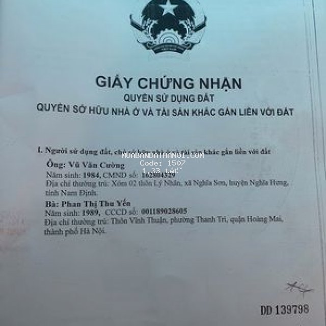 Chính chủ, ban đất thượng phúc,đangchothue 1,2tr/t