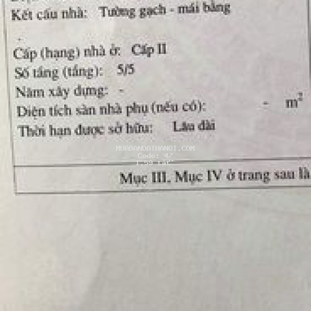 Chính chủ cần bán tập thể 2pn 50m2 đống đa