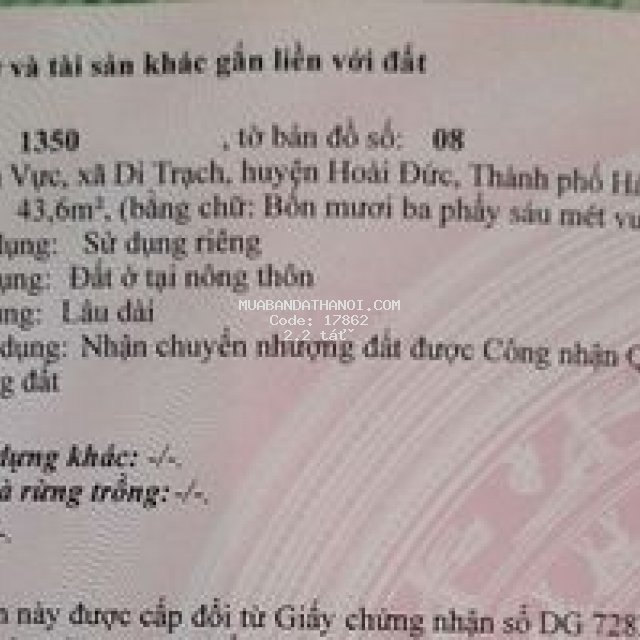 Cần bán thổ cư