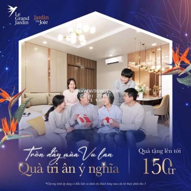 Căn hộ 3pn le grand jardin sài đồng giá chỉ hơn 3,1ty 82m2 đã bàn giao