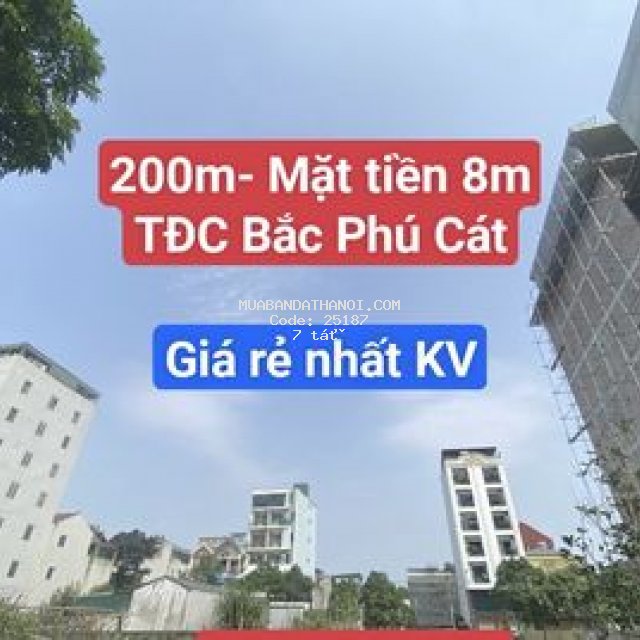 Mt8m , dt200m , tdc bắc phú cát , đg 8, vía hè 2m ,