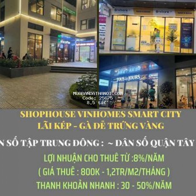 Shophouse chân đế vinhomes smart citt tây mỗ