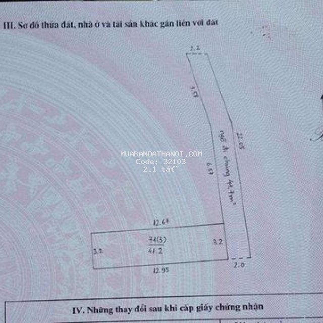 Bán đất ngũ hiệp,thanh trì diện tích 42m2 giá 2,1 tỷ